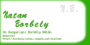 natan borbely business card