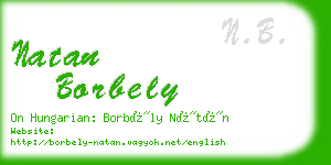 natan borbely business card